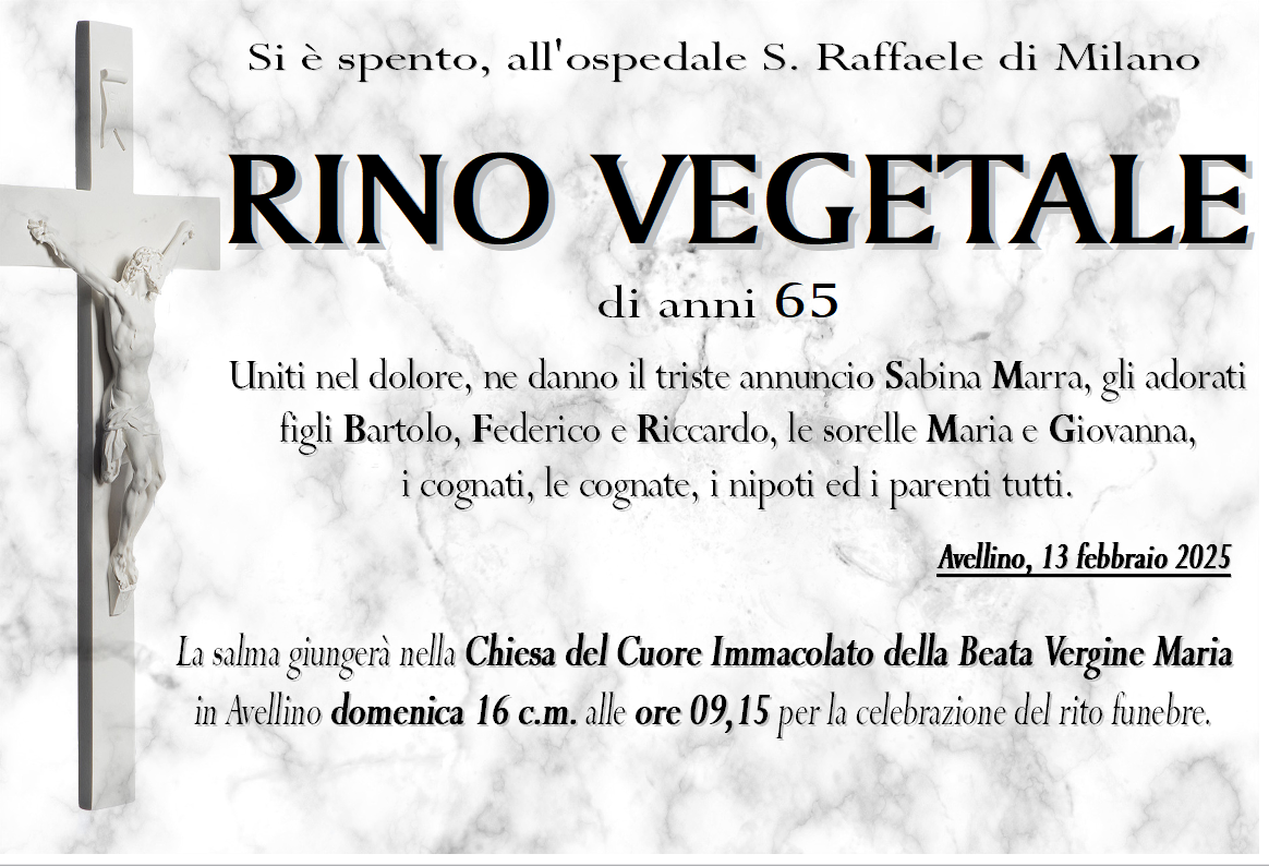 necrologio RINO VEGETALE