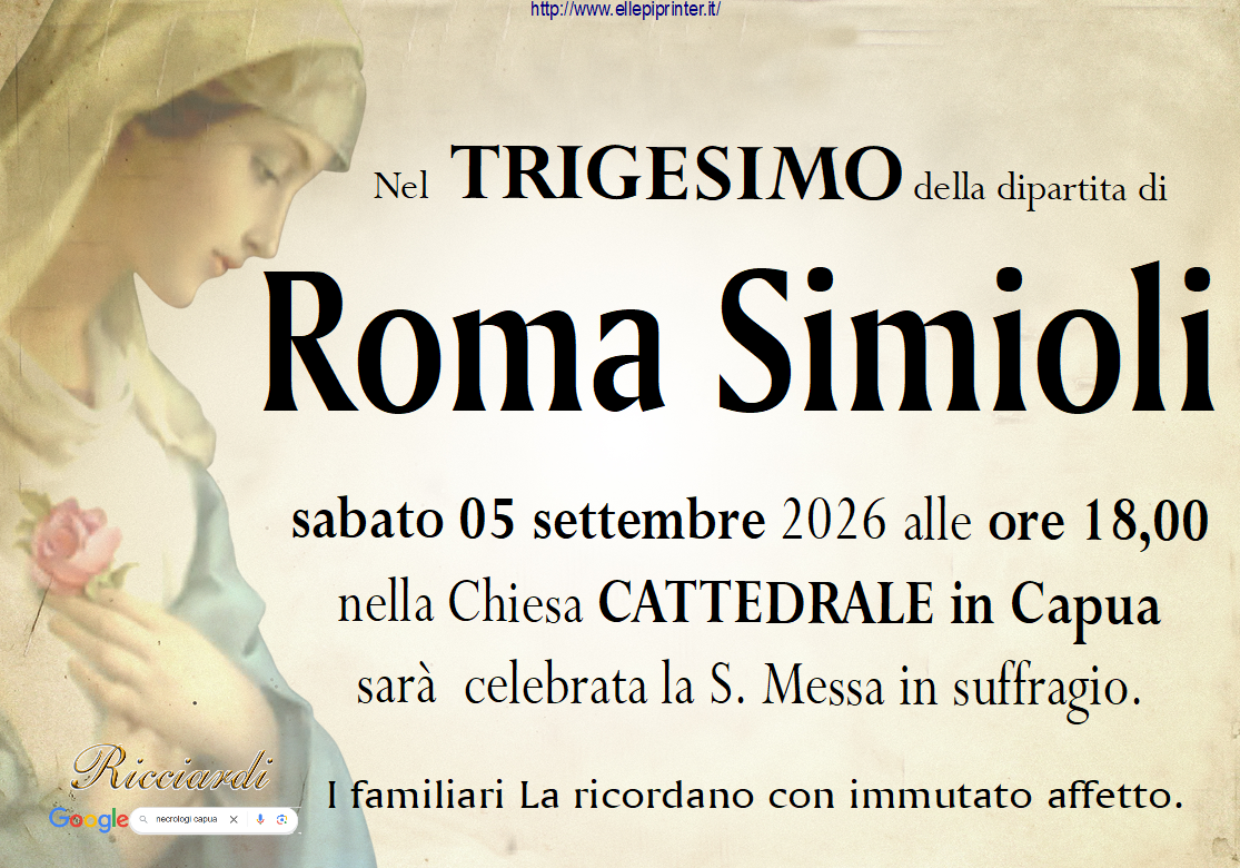 necrologio Roma Simioli