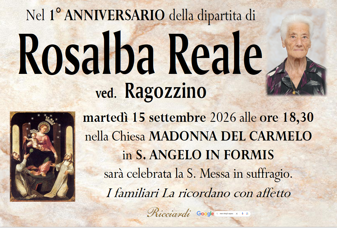 necrologio Rosalba Reale