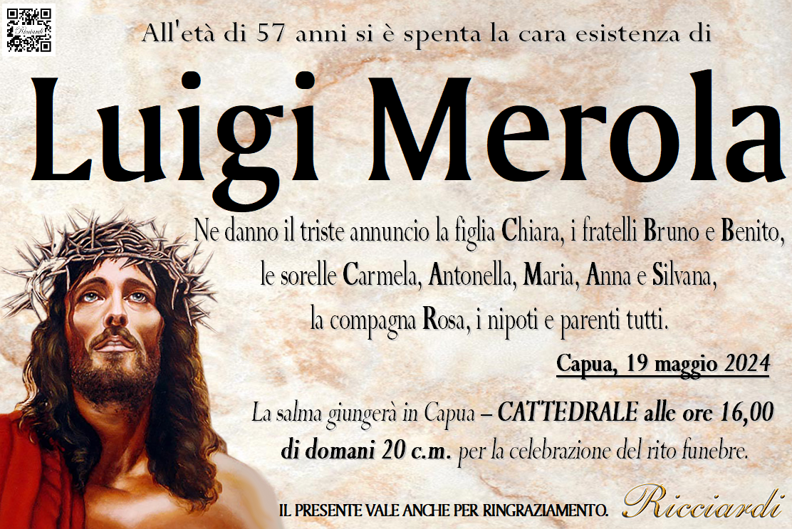 necrologio Luigi Merola