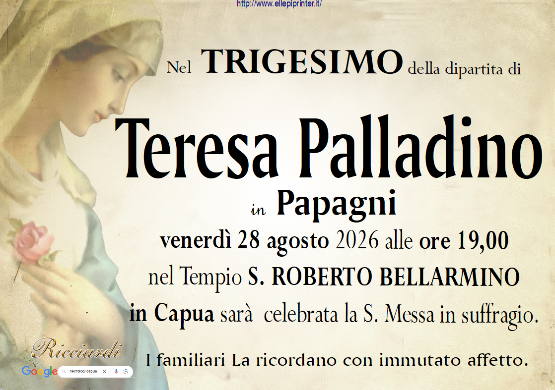 necrologio Teresa Palladino