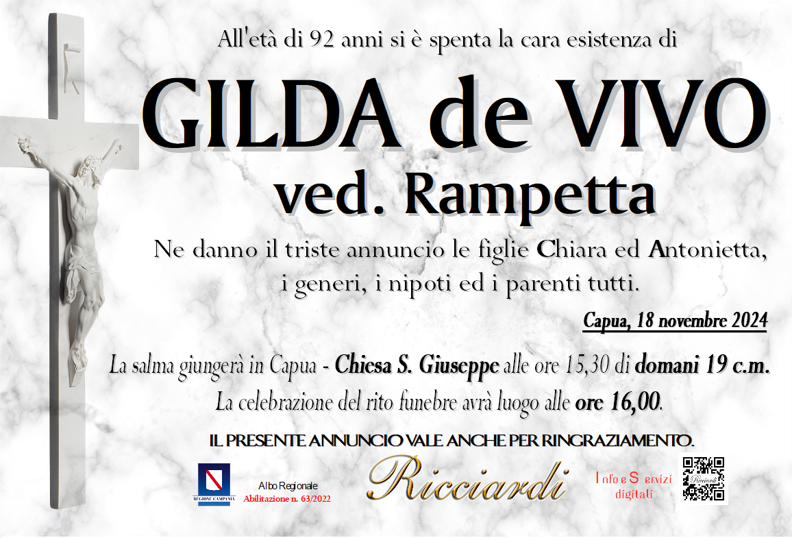 necrologio GILDA de VIVO