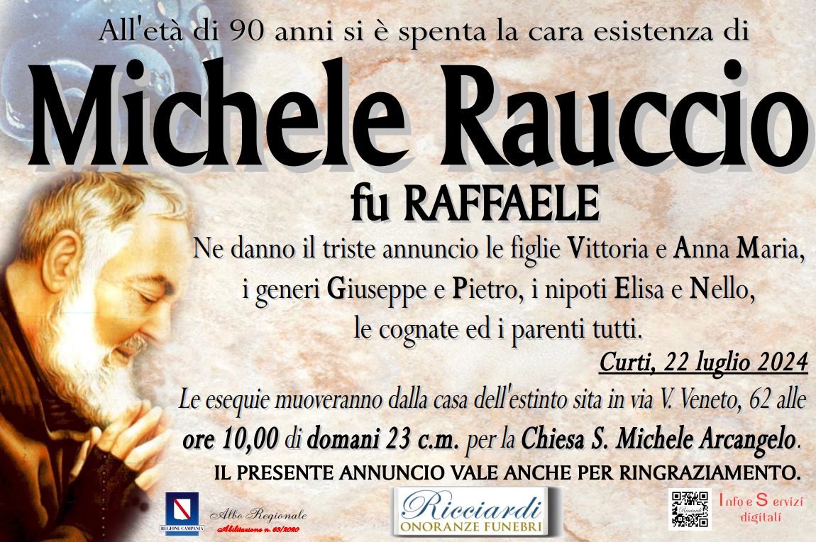 necrologio Michele Rauccio