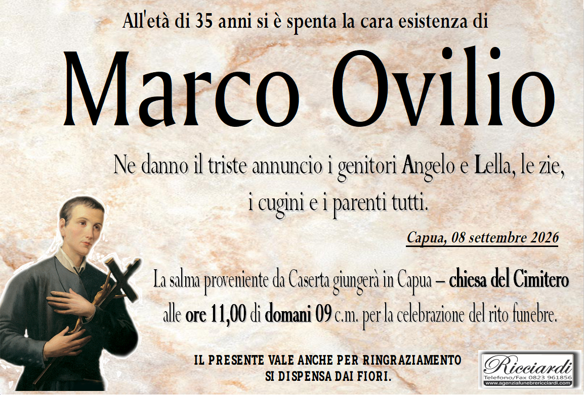 necrologio Marco Ovilio