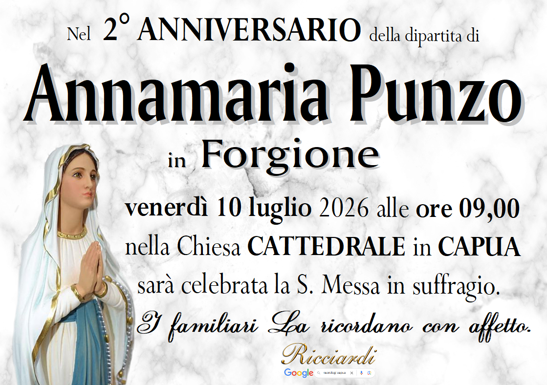 necrologio Annamaria Punzo