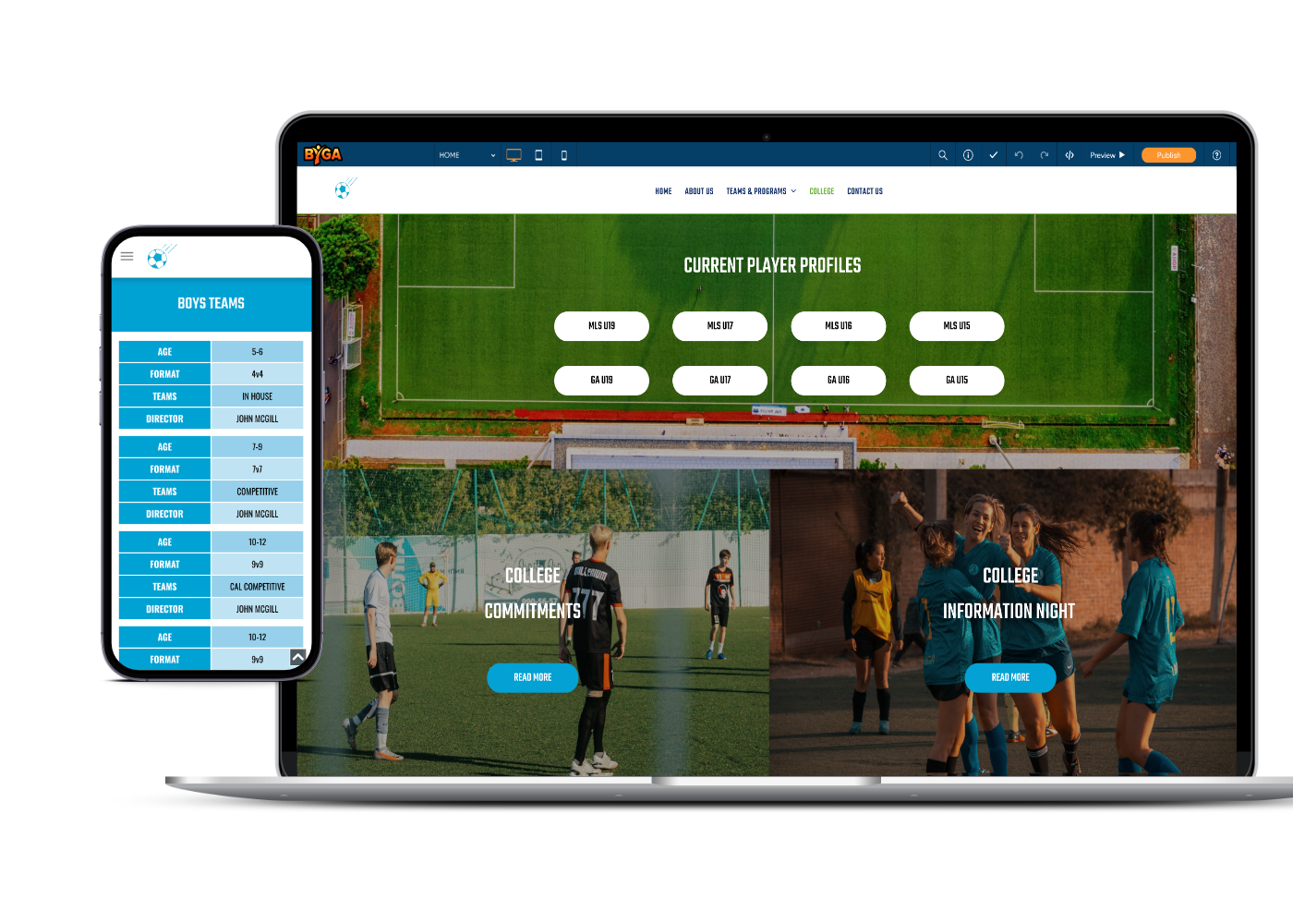 Modern Websites Built for Youth Sports Clubs