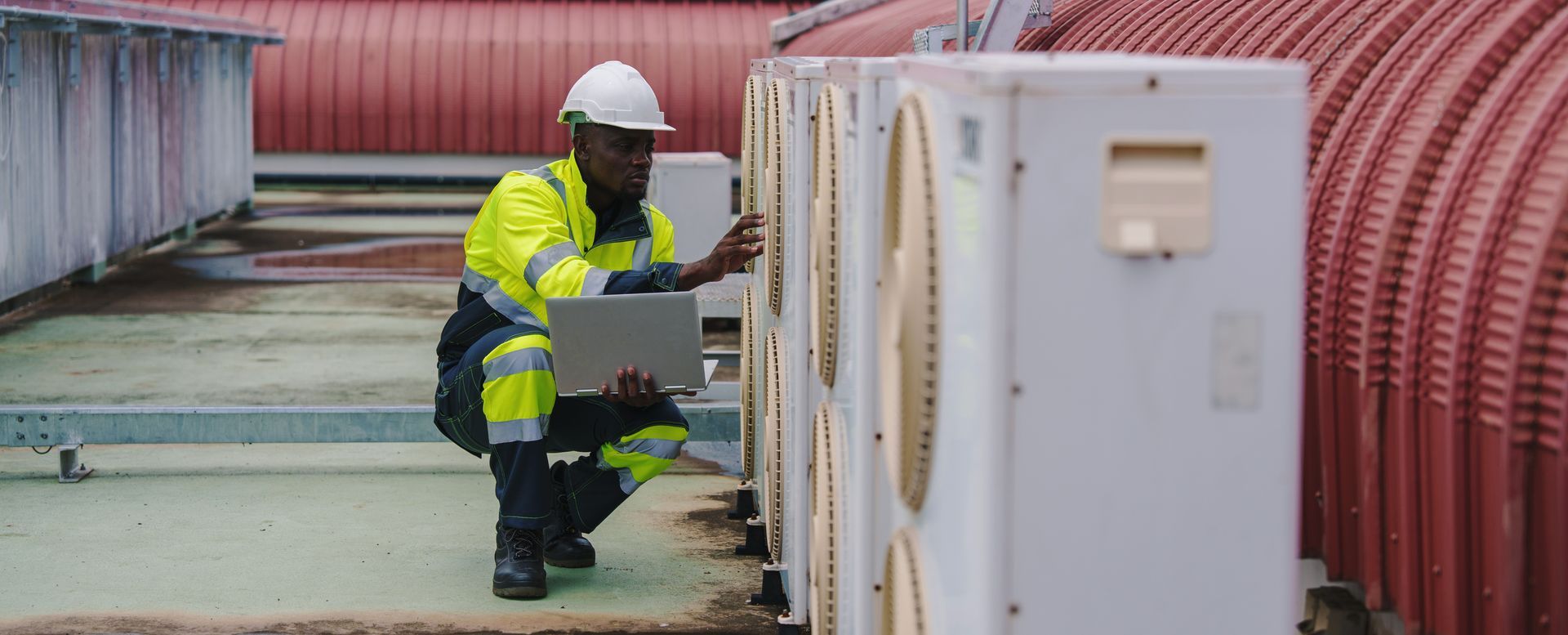 Technicians are inspecting the air conditioning systems.