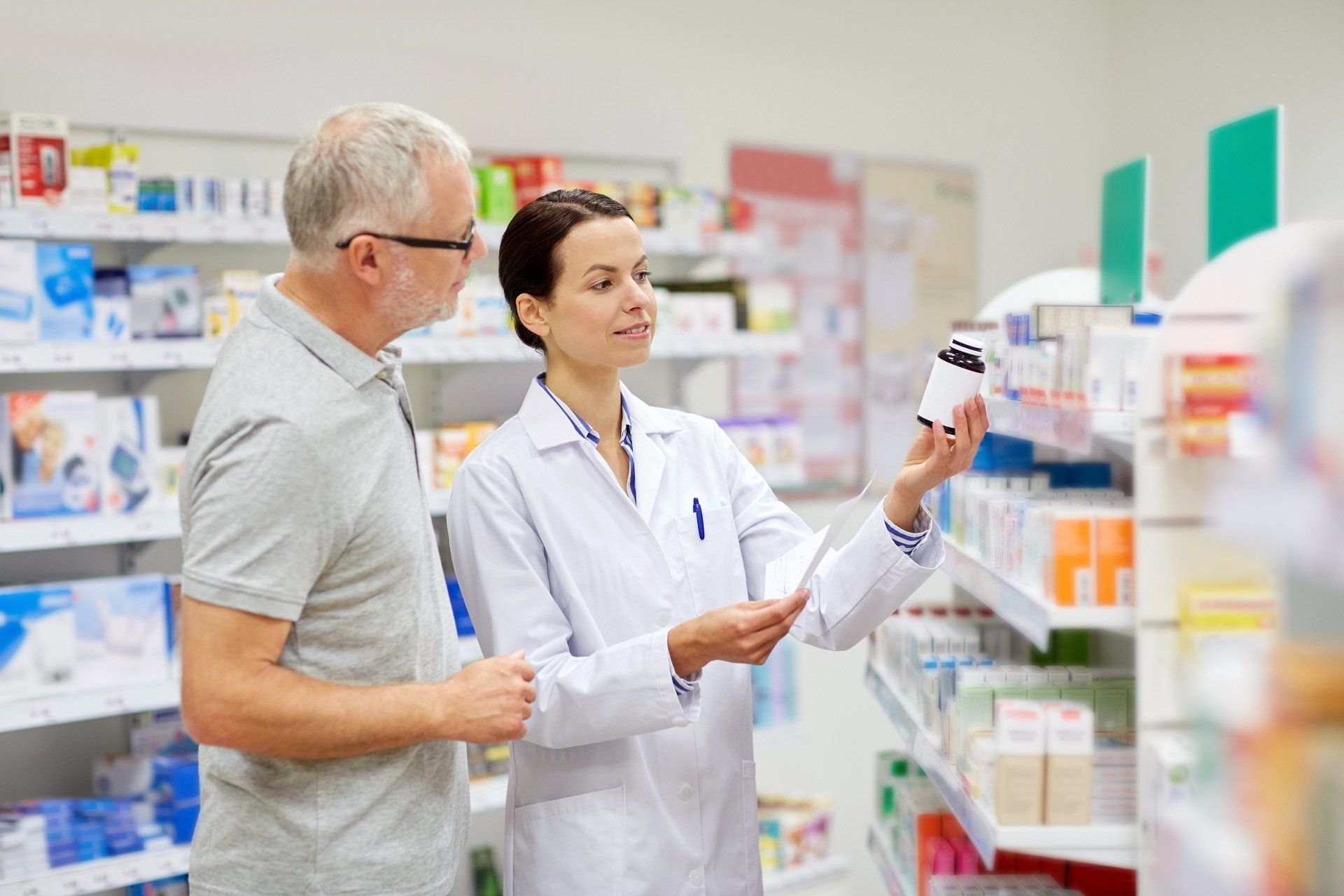 Pharmacist and customer