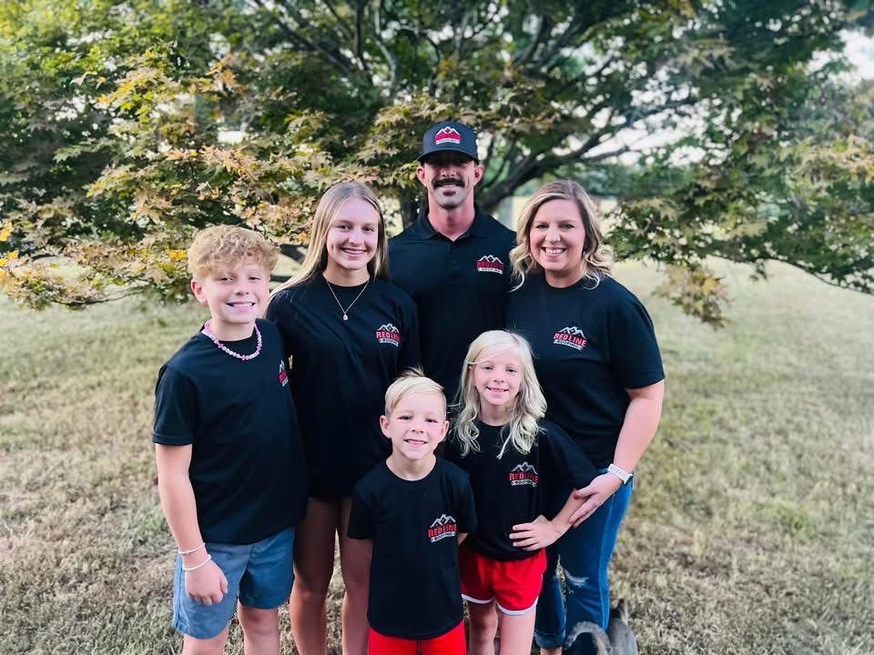 Red Line Roofing Owner, Ben Mayberry, with his family in Dickson, TN