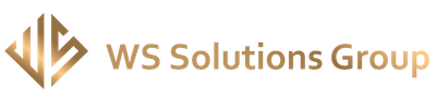 WS Solutions Group logo with gold geometric emblem and text on white background