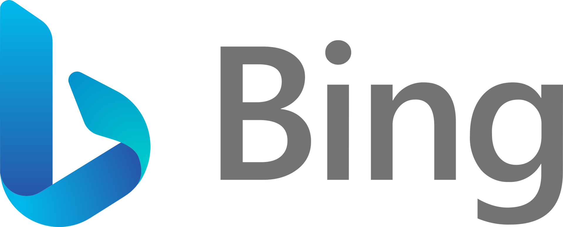 Bing logo: a blue and teal 