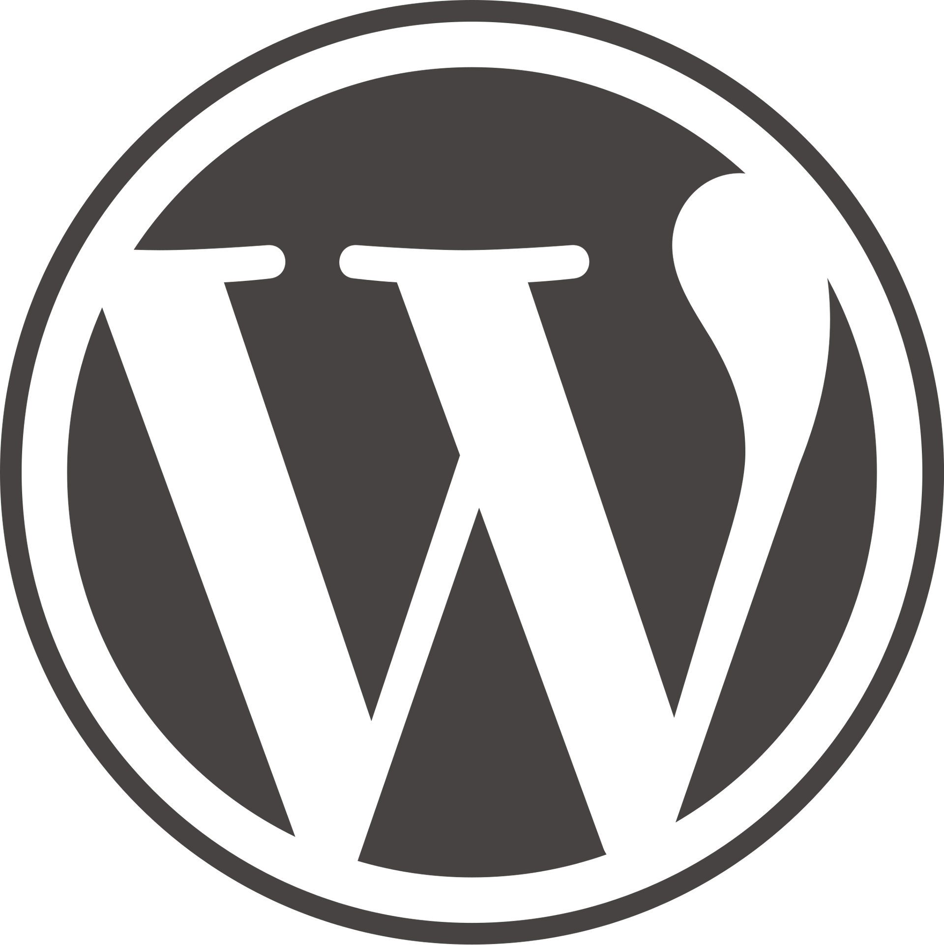WordPress logo: white