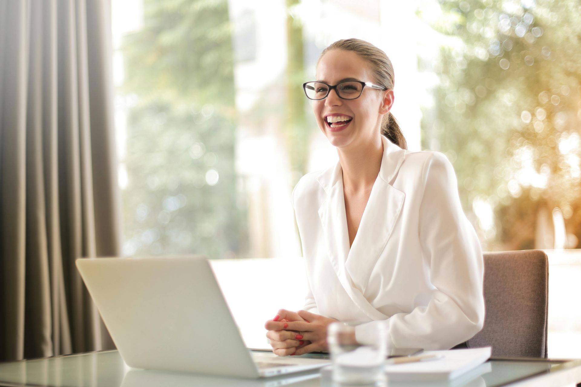 woman happy for getting good reults