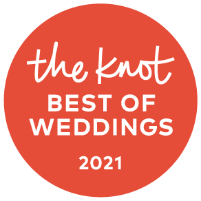 The Knot Best of Weddings 2021 orange award badge