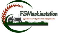 ESMaskinstation-logo med grøn traktor og orange bladkrans på hvid baggrund