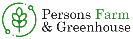 Persons Farm & Greenhouse logo with green plant icon and text