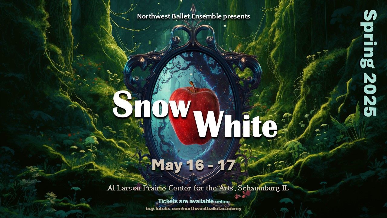 Snow White poster in a lush forest, with the title and dates May 16–17, Spring 2025.
