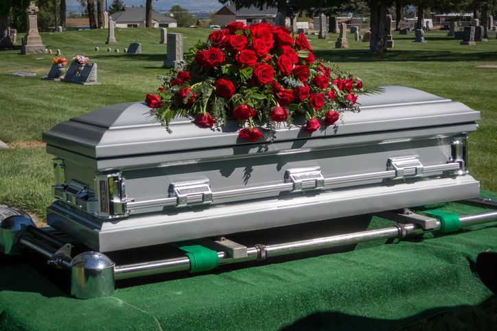 Casket at Cemetery