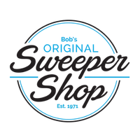 Bob's Original Sweeper Shop logo with black and blue text inside a circular design