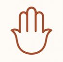 Logo De Hand van Fatiha, hand icoon in bruin, schrijver en kunstenaar Fatiha Najid