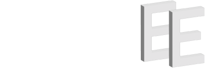 A white letter e is sitting on top of a white surface.