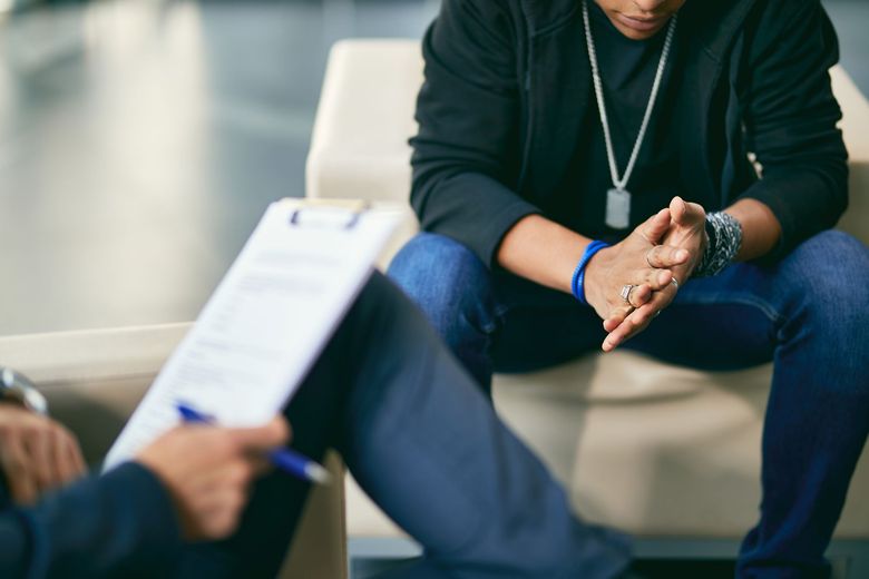 Woman in a counseling session Woman in a counseling session