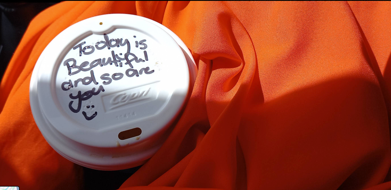 A coffee cup lid with