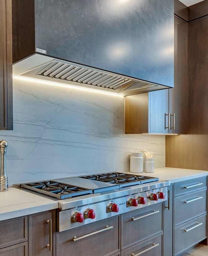 Modern kitchen with stainless steel 