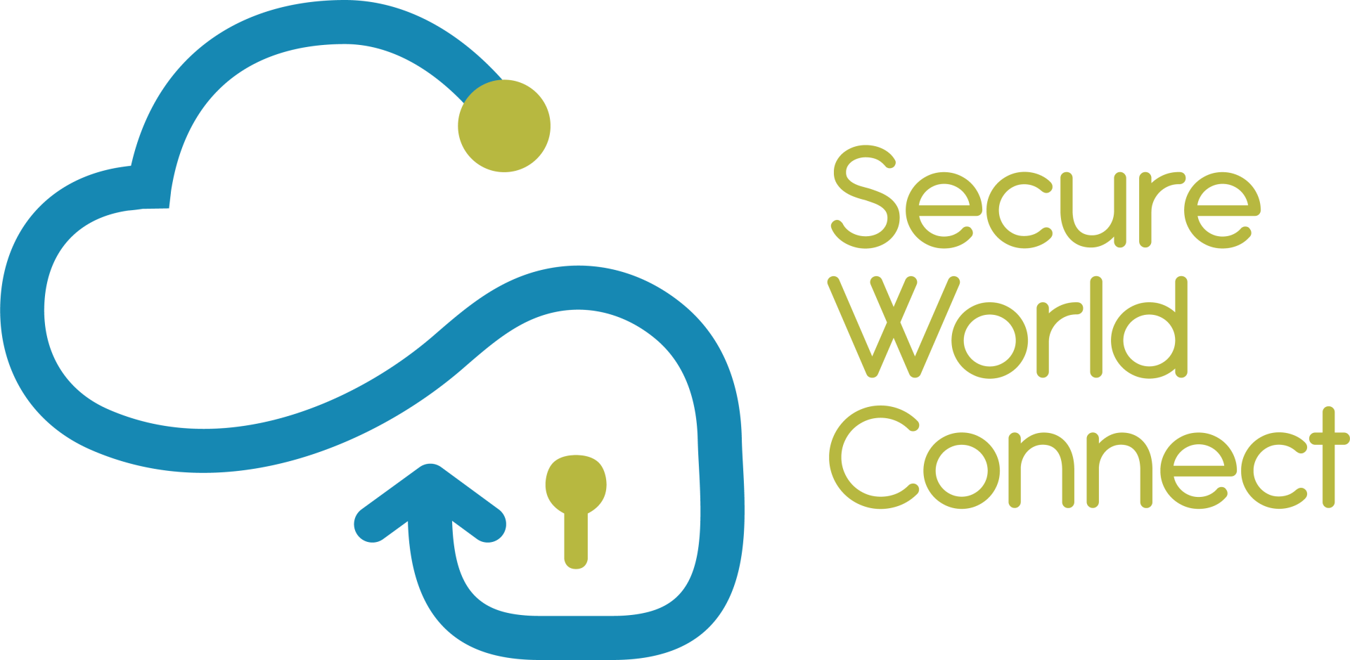Logotipo con forma de nube, ojo de cerradura y las palabras