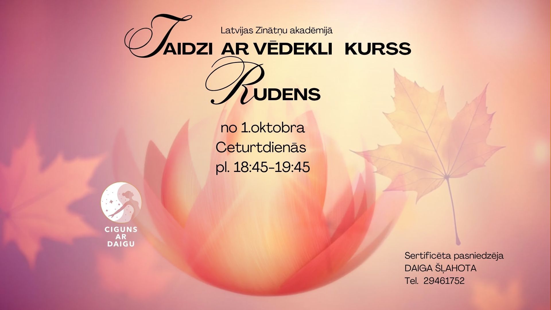 taidzi ar vēdekli, rudens, Taidzi kurss, Daiga Šļahota, Latvijas Zinātņuaadēmija, deja ar vēdekli