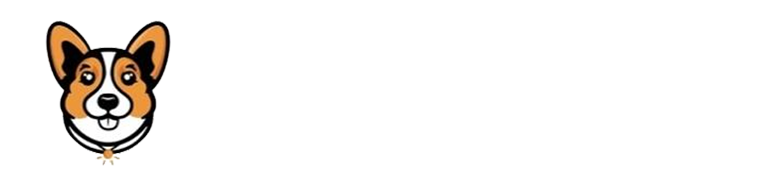 Cartoon corgi face icon on a white background