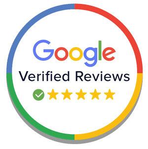 Google Verified Reviews badge with a five-star rating and a checkmark.