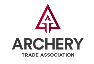 Archery Trade Association logo with maroon arrow icon and gray text on white background