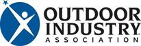 Outdoor Industry Association logo with blue circle and white figure beside black text