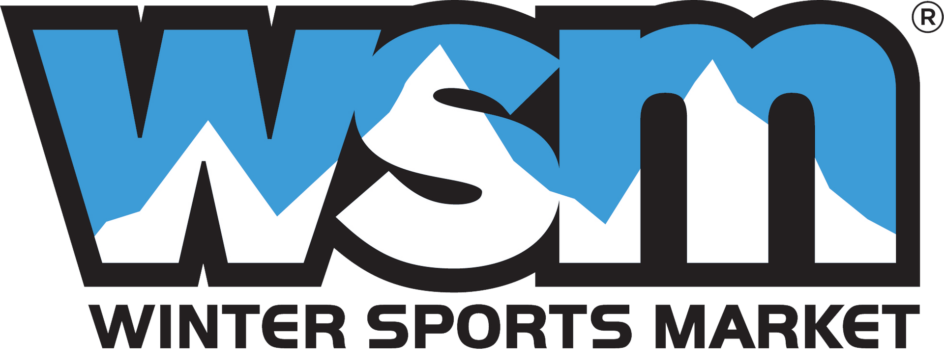 Winter Sports Market logo in blue, black, and white with stylized “wsm” text