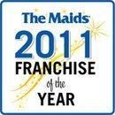 The Maids 2011 Franchise of the Year award logo in blue and gold