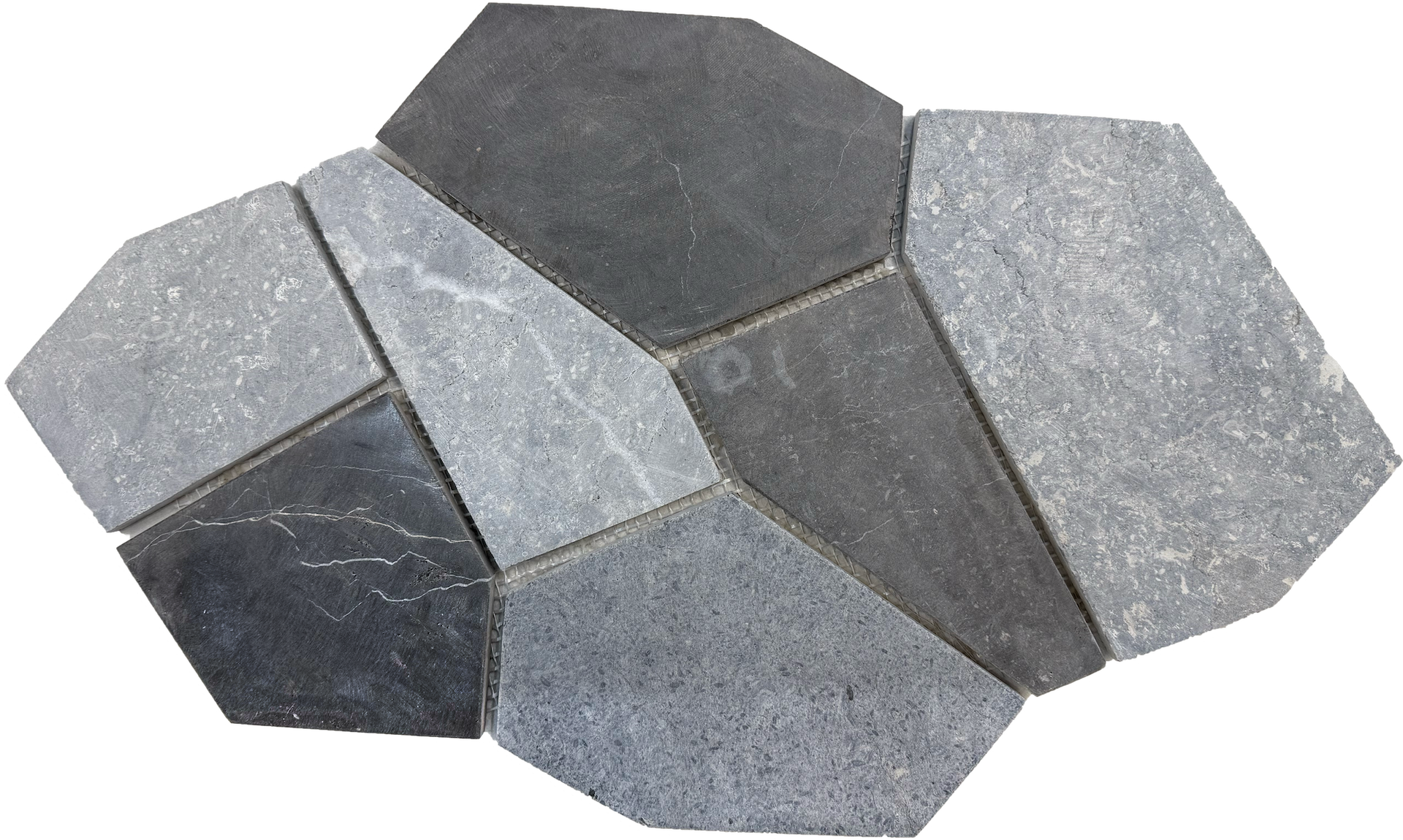 Dark and Light Grey Mix Pentagon mosaic tile