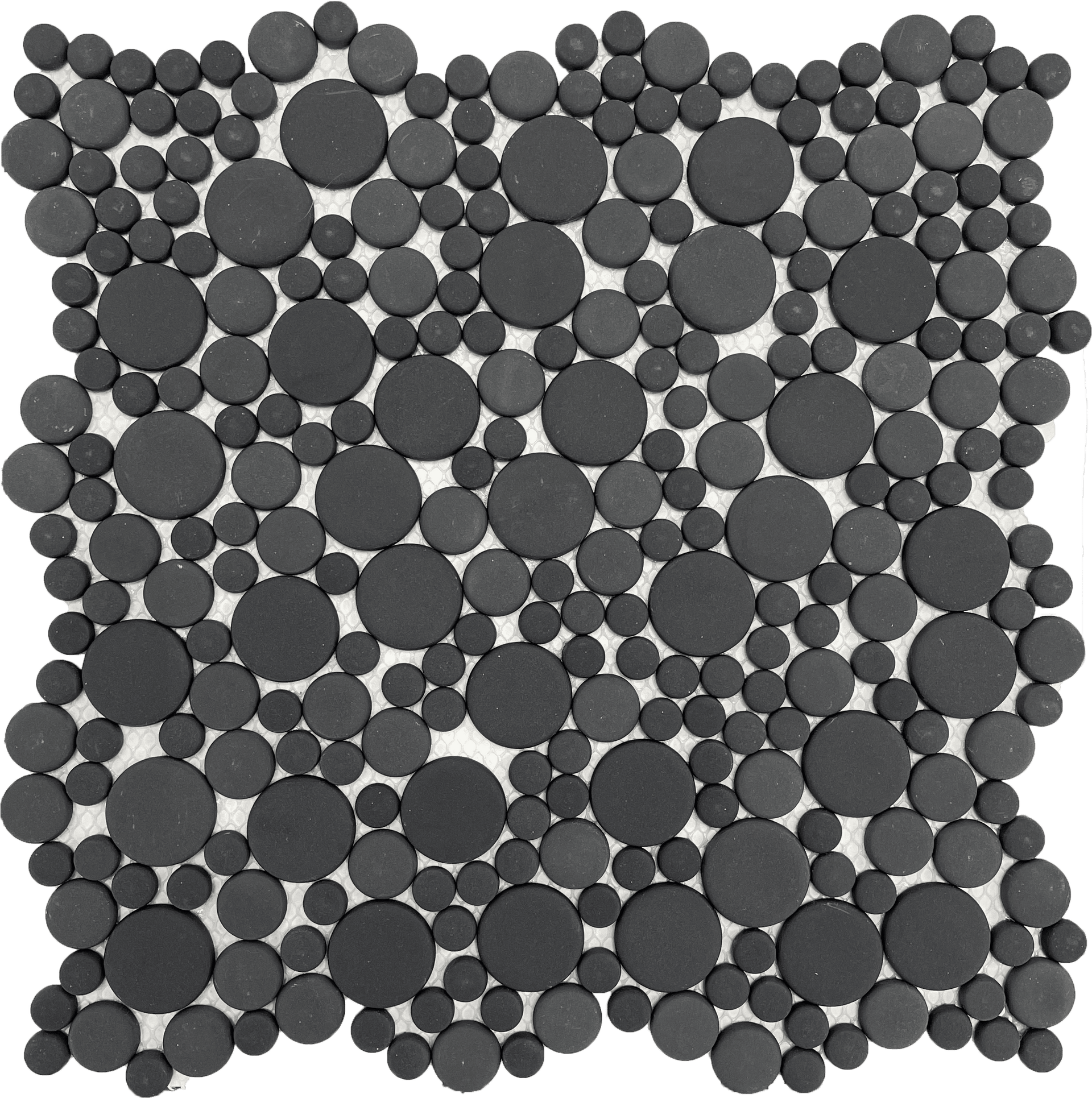 Black Hearts Marble mosaic with heart-shaped black marble pieces, bold accent for walls or backsplashes.