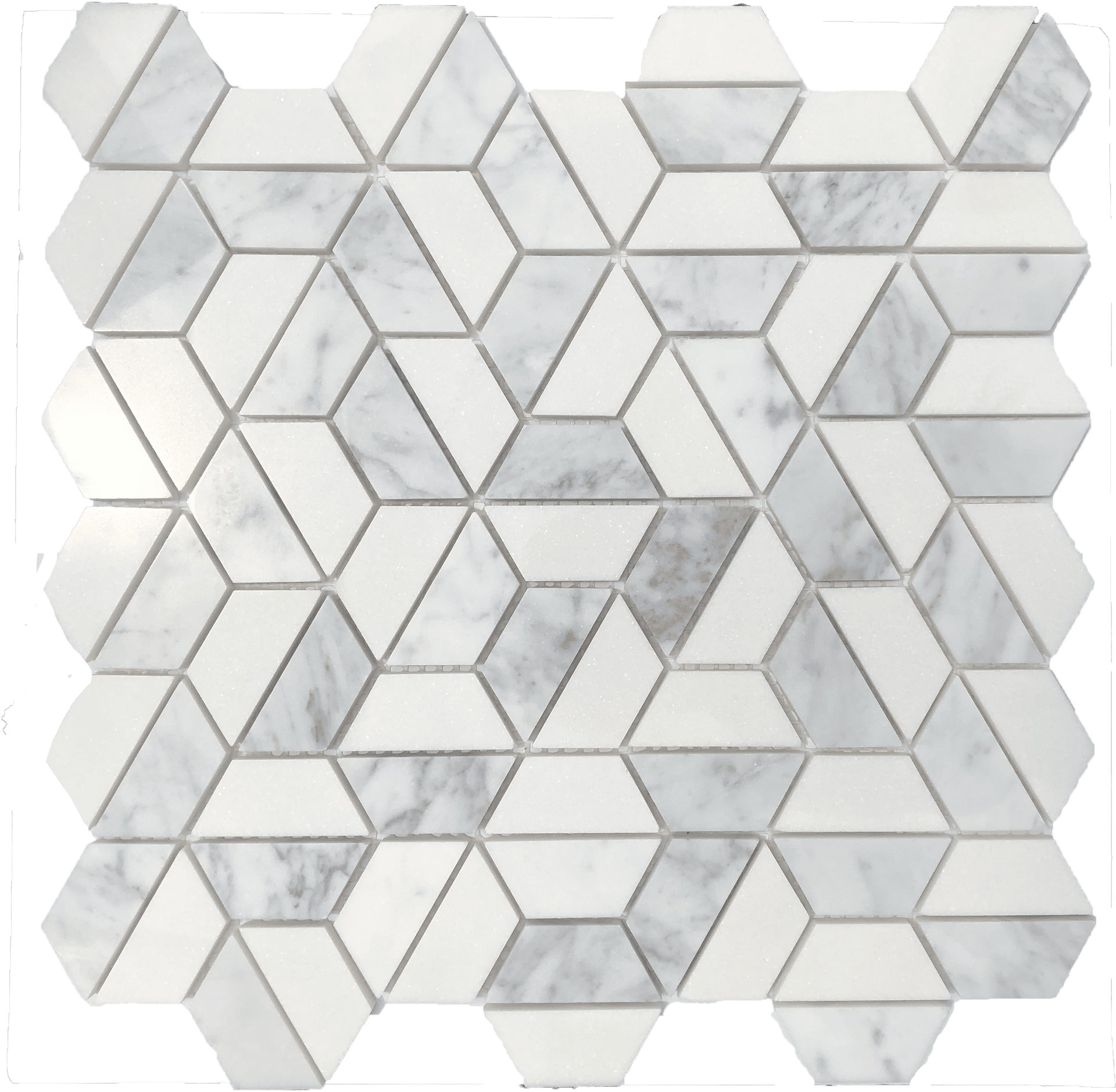 Skyline Marmol Hex mosaic features sleek marble tones and structured geometry for elevated wall or floor design.