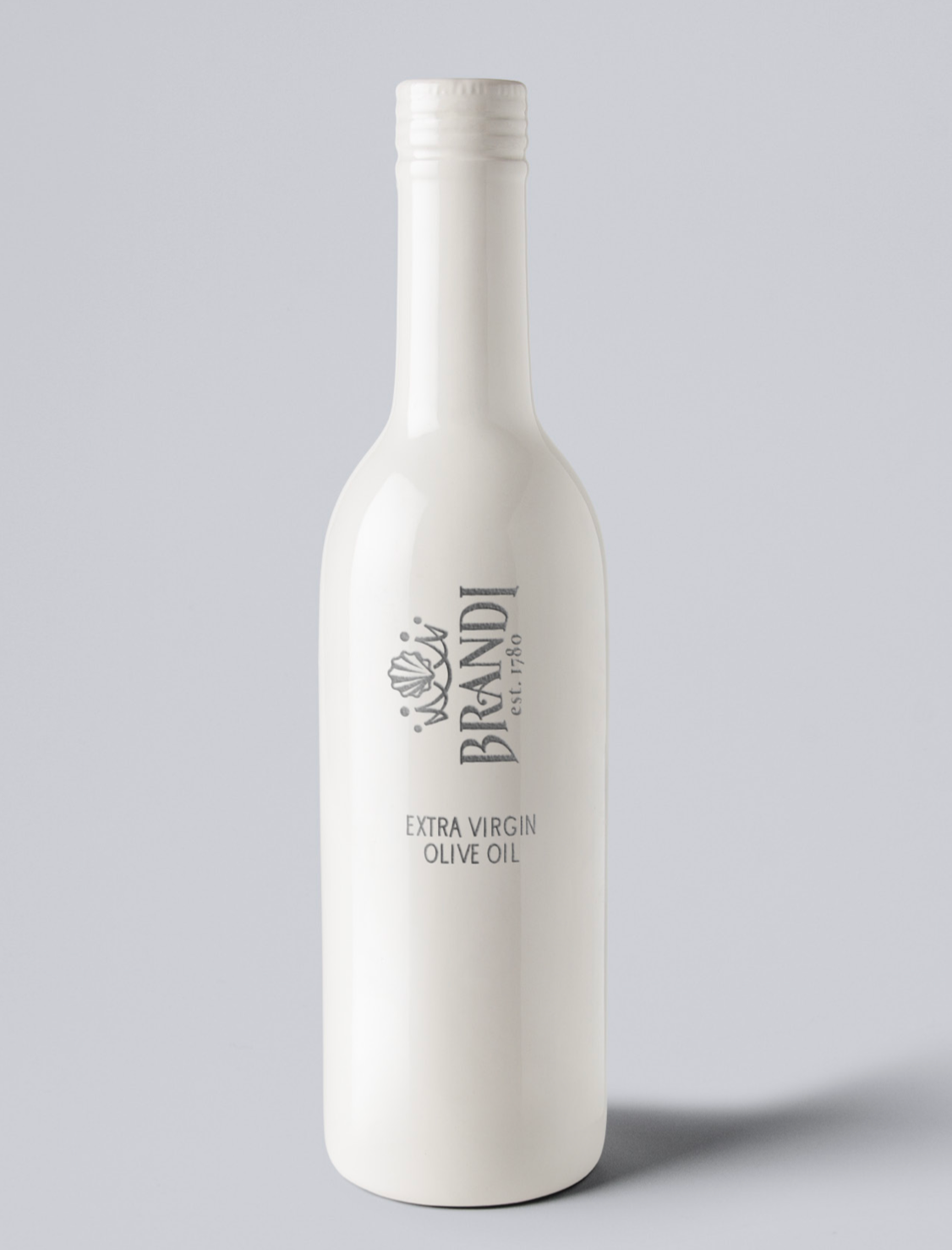 White olive oil bottle with 