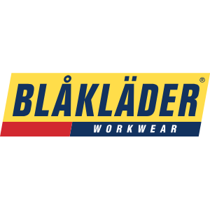 Blåkläder Workwear logo in blue and yellow with red accent on white background