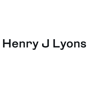 Black text reading “Henry J Lyons” on a white background