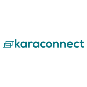 Karaconnect logo in teal lowercase text with a stylized icon on a white background