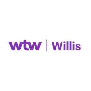 Purple wtw and Willis logo on a white background