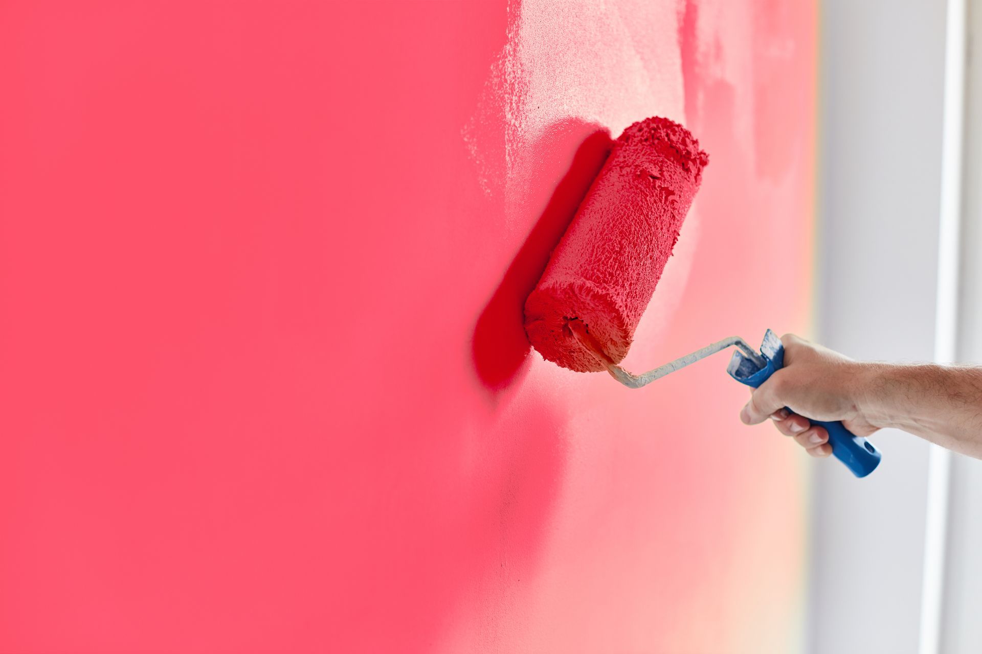 Painting a wall red