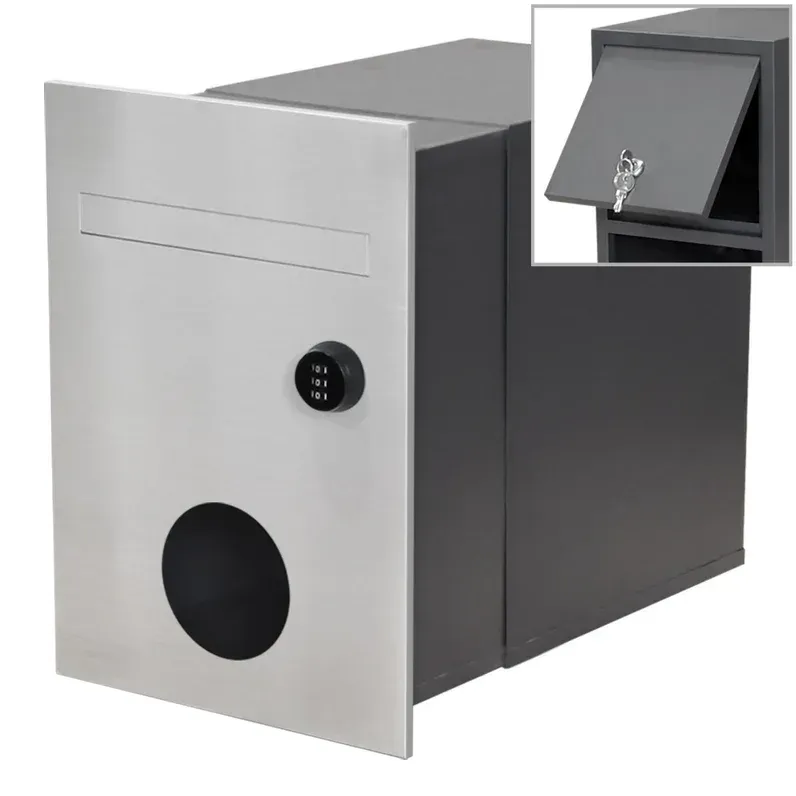 Monza Parcel Brick Front Open Letterbox - Charcoal — Quality Fences 4 U in Gympie, QLD