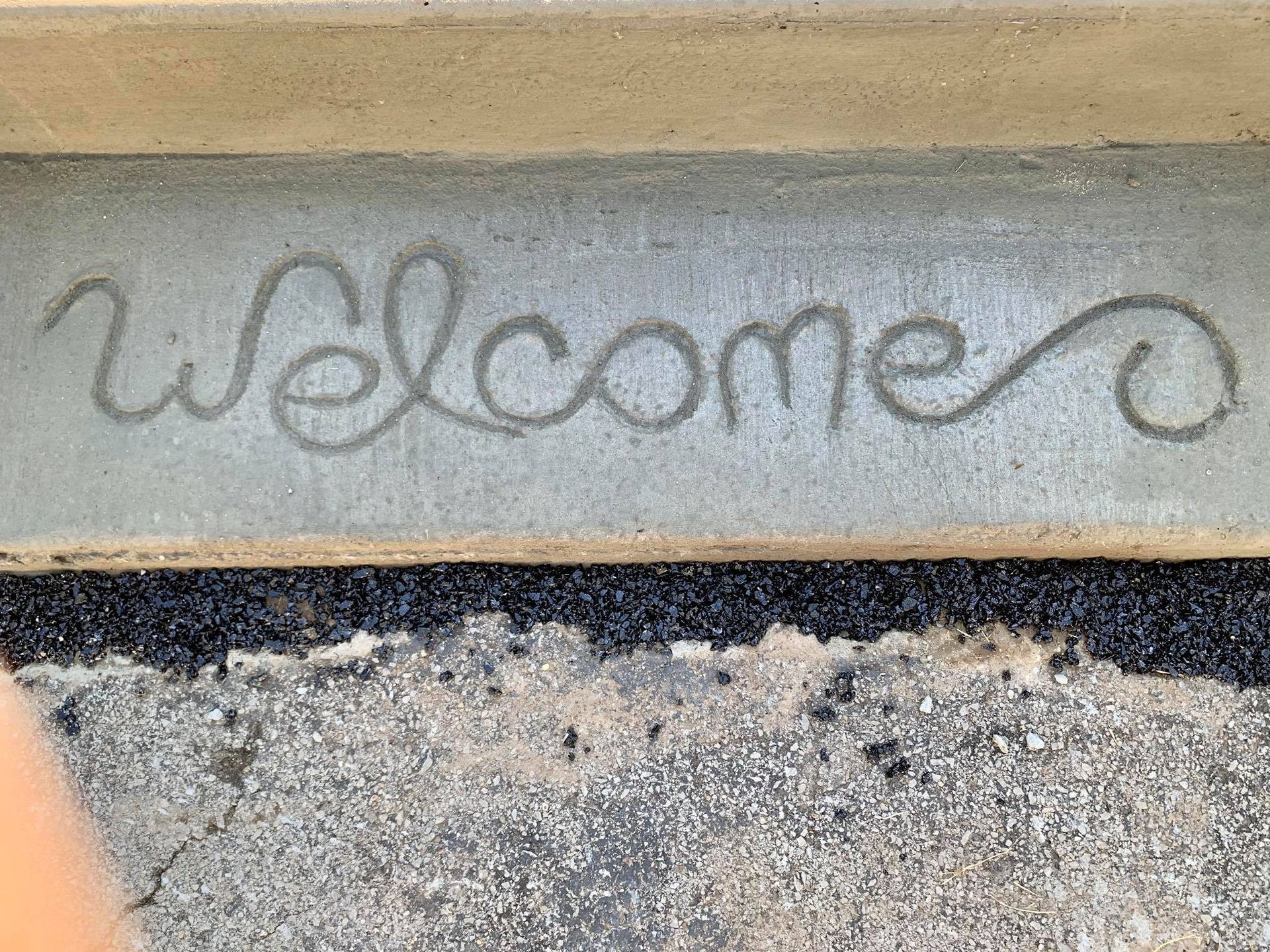 custom concrete welcome design