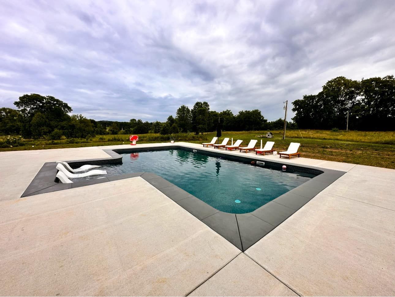 custom concrete pool deck