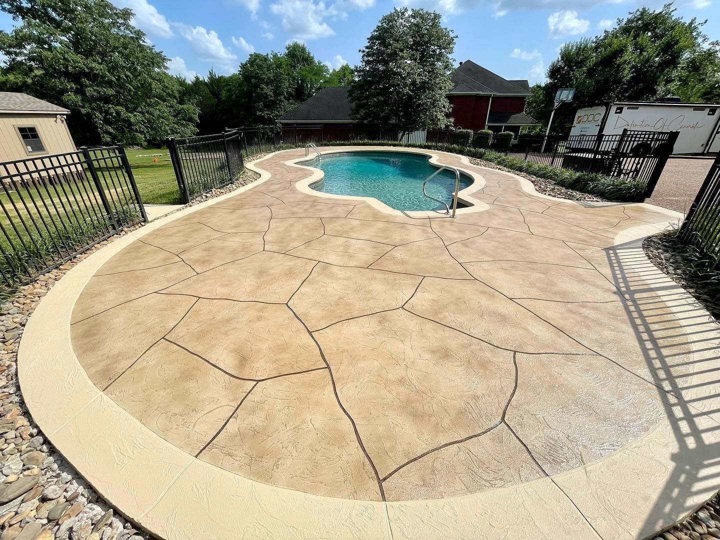 custom concrete pool deck