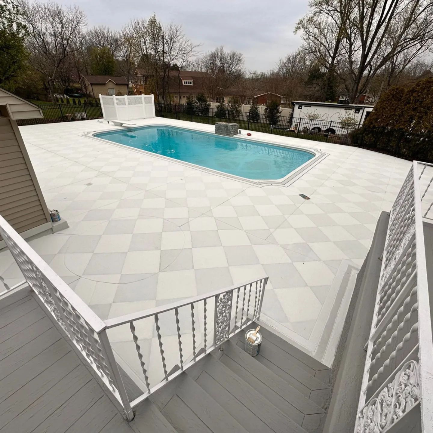 custom concrete pool deck